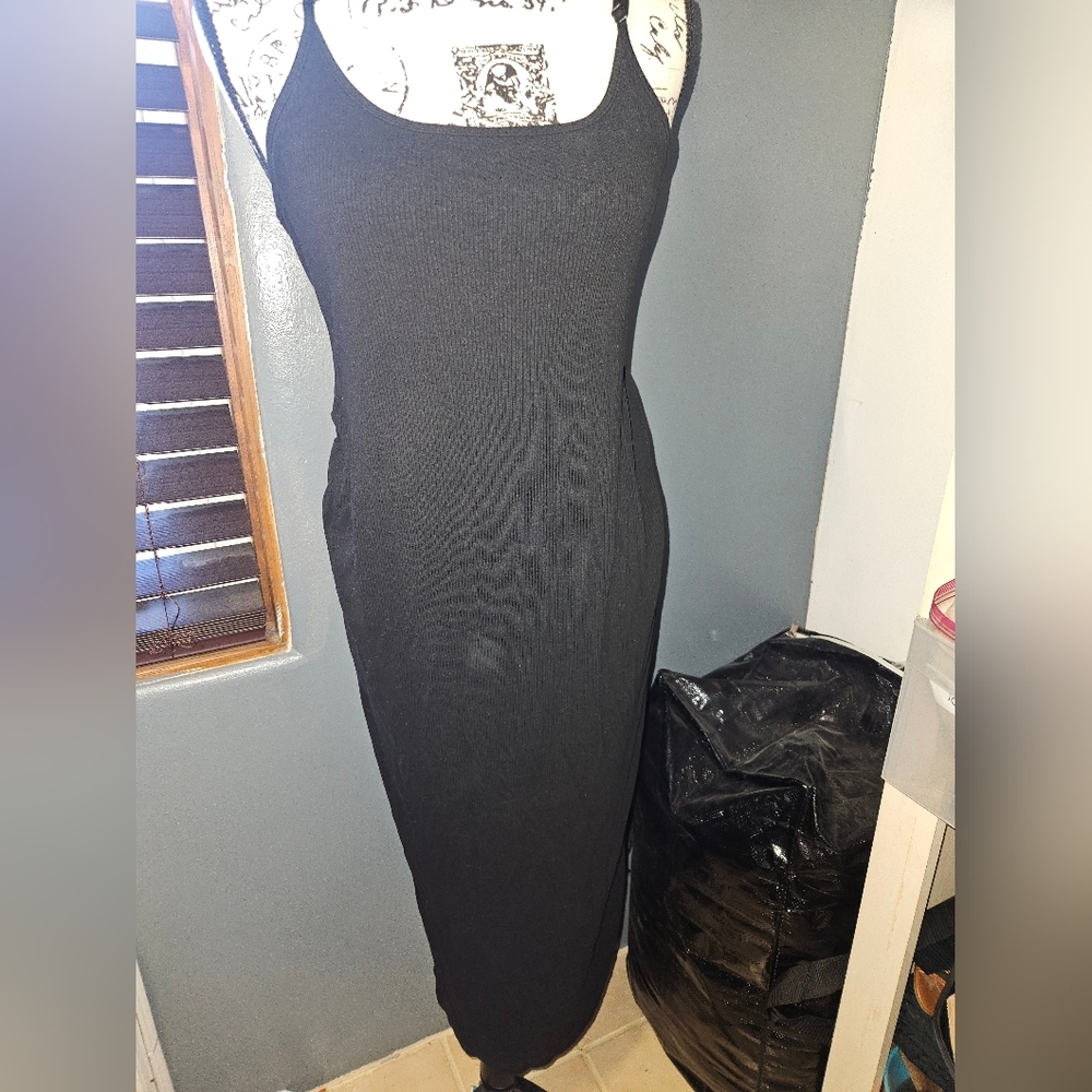 Shein Juniors Black Spaghetti Strap Bodycon Dress Size Xl (12) - Picture 1 of 10